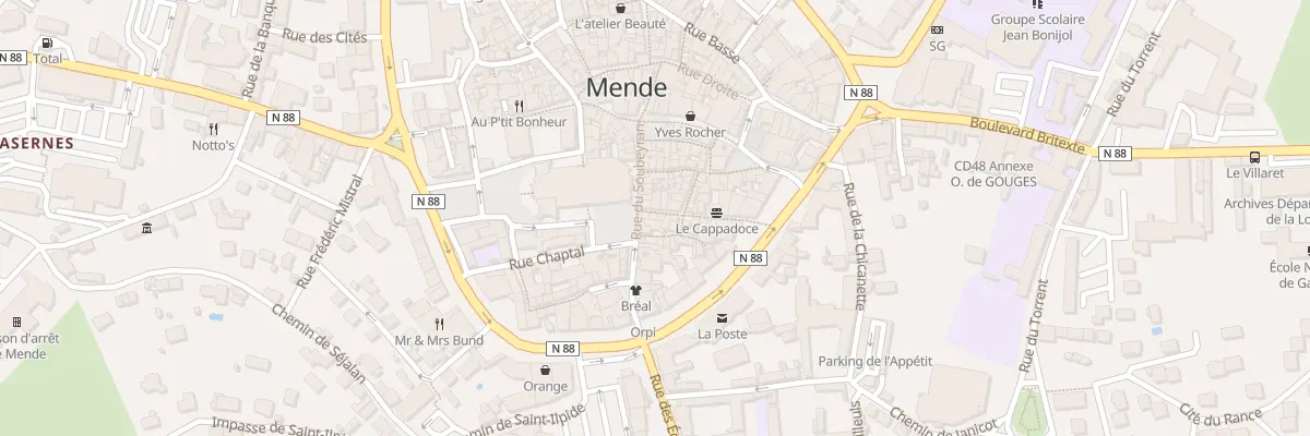 Plan du 4 Rue d’Auriac à Mende