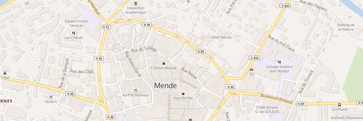 Plan du 5 Rue Basse à Mende