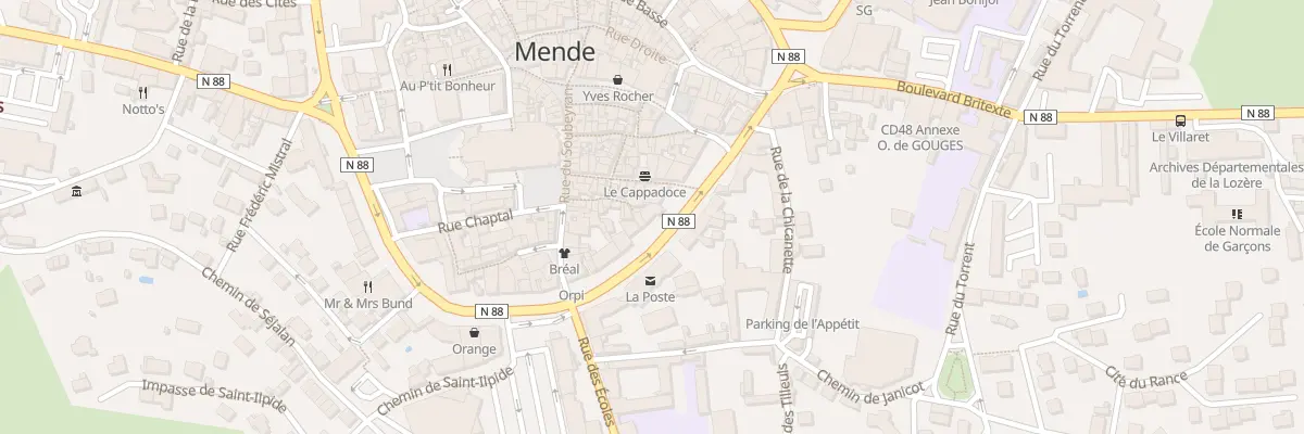 Plan du 9 Bd du Soubeyran à Mende