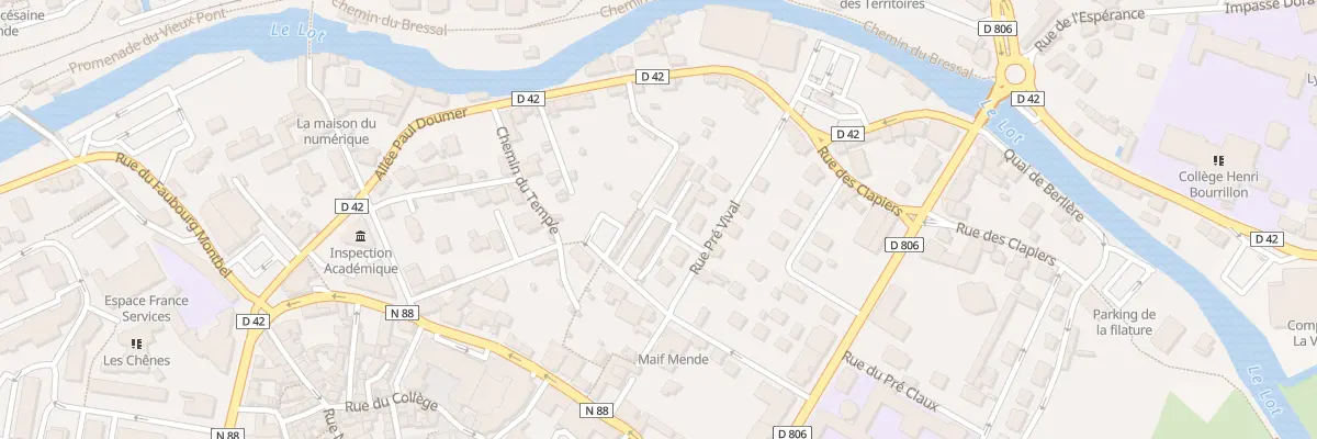 Plan du 23 Rue du Pré Vival à Mende