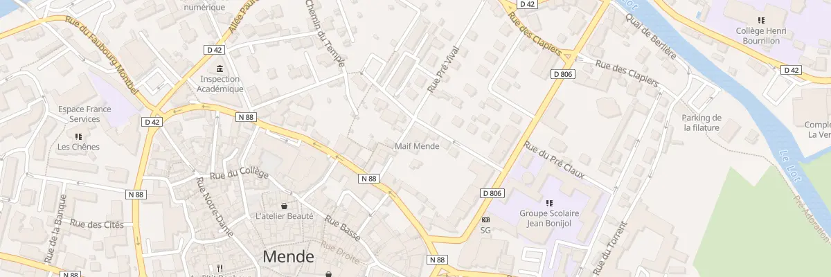 Plan du 9 Rue du Pré Vival à Mende
