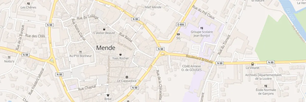 Plan du 2 Pl Charles de Gaulle à Mende
