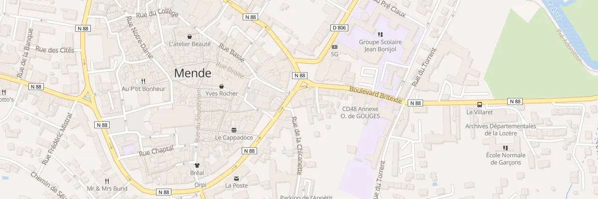 Plan du 8 Pl Charles de Gaulle à Mende