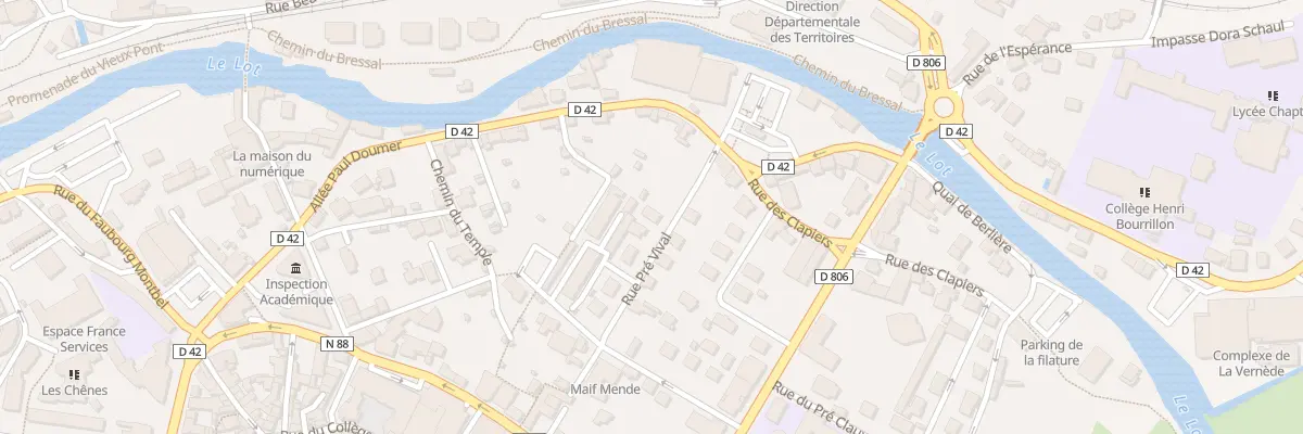 Plan du 33 Rue du Pré Vival à Mende