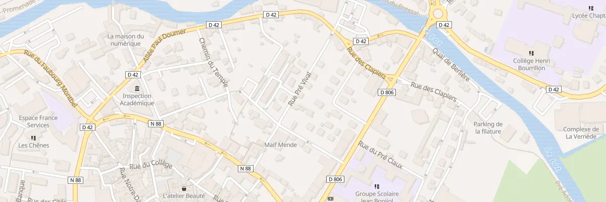 Plan du 14 Rue du Pré Vival à Mende