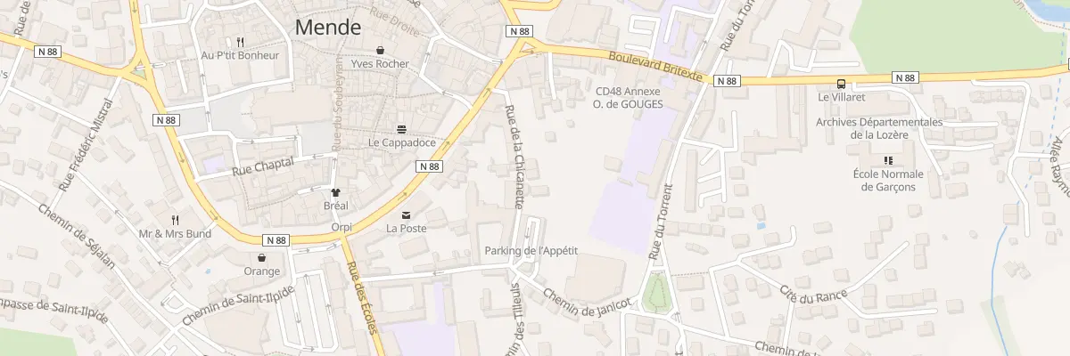 Plan du 7 Rue de la Chicanette à Mende