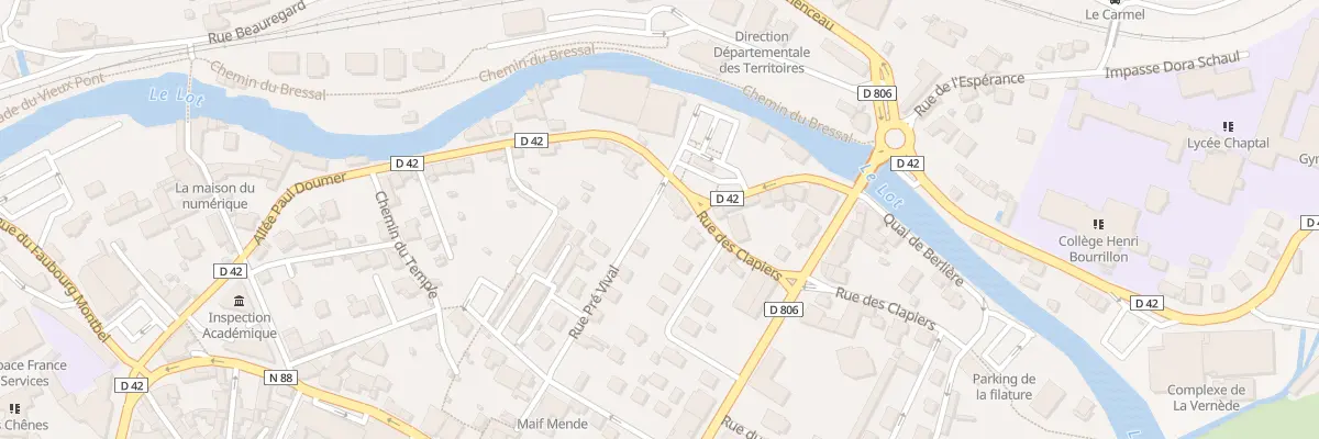 Plan du 22 Rue du Pré Vival à Mende