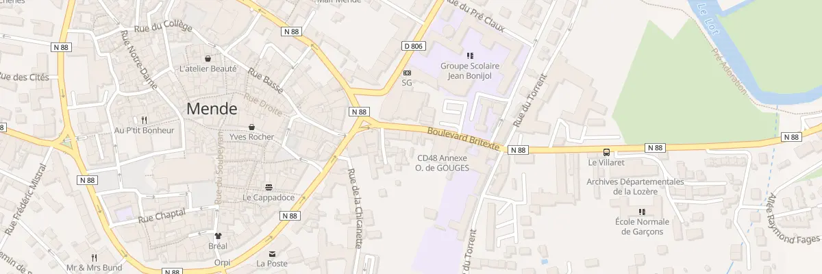 Plan du 6 Bd Britexte à Mende