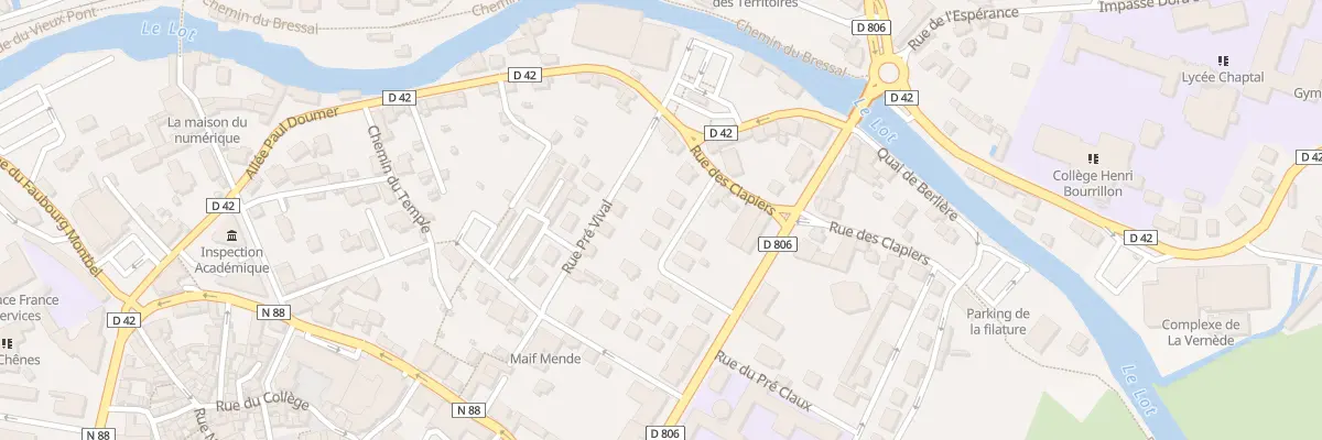 Plan du 9 Rue Piencourt à Mende