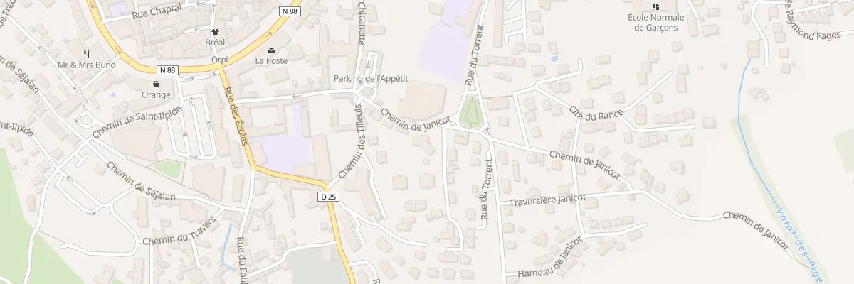 Plan du 2 Imp du Chapeliérou à Mende