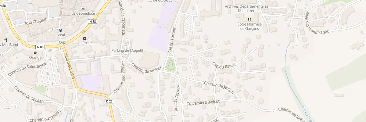 Plan du 25 Rue du Torrent à Mende