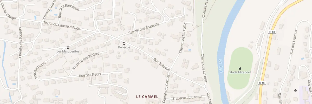 Plan du 12 Rue Bellevue à Mende