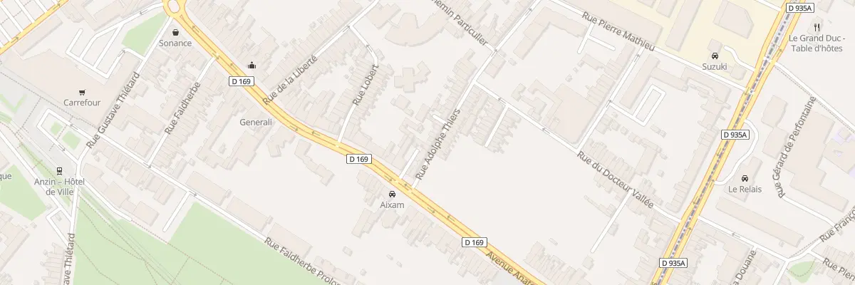 Plan du 3 Rue Thiers à Anzin