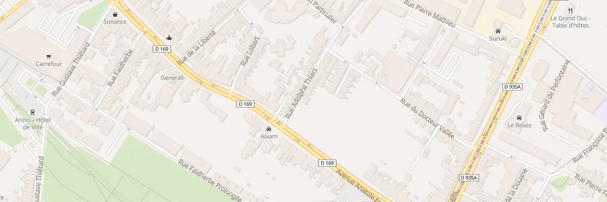 Plan du 2 Rue Thiers à Anzin