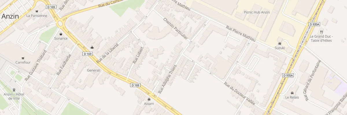 Plan du 21 Rue Thiers à Anzin