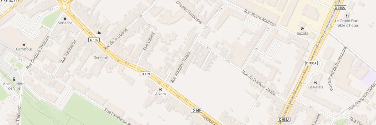 Plan du 12 Rue Thiers à Anzin