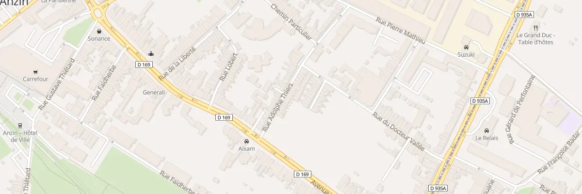 Plan du 14 Rue Thiers à Anzin