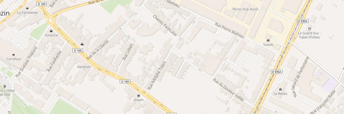 Plan du 28 Rue Thiers à Anzin