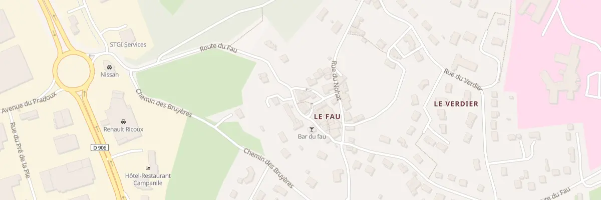 Plan du 59 Rte du Fau à Thiers
