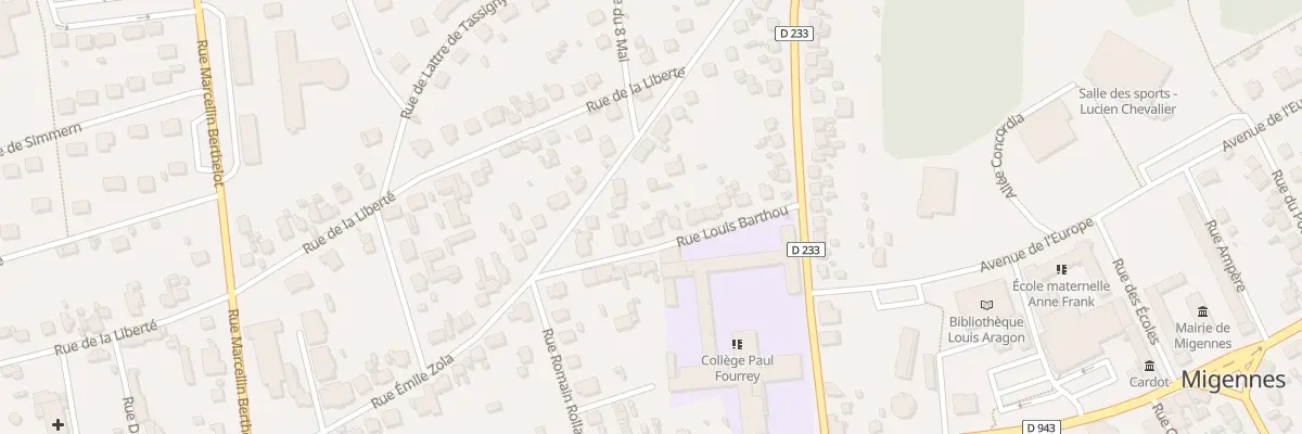 Plan du 10 Rue Louis Barthou à Migennes