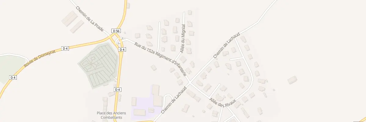 Plan du 4 Rue du 152 Ieme Ri à Paulhaguet