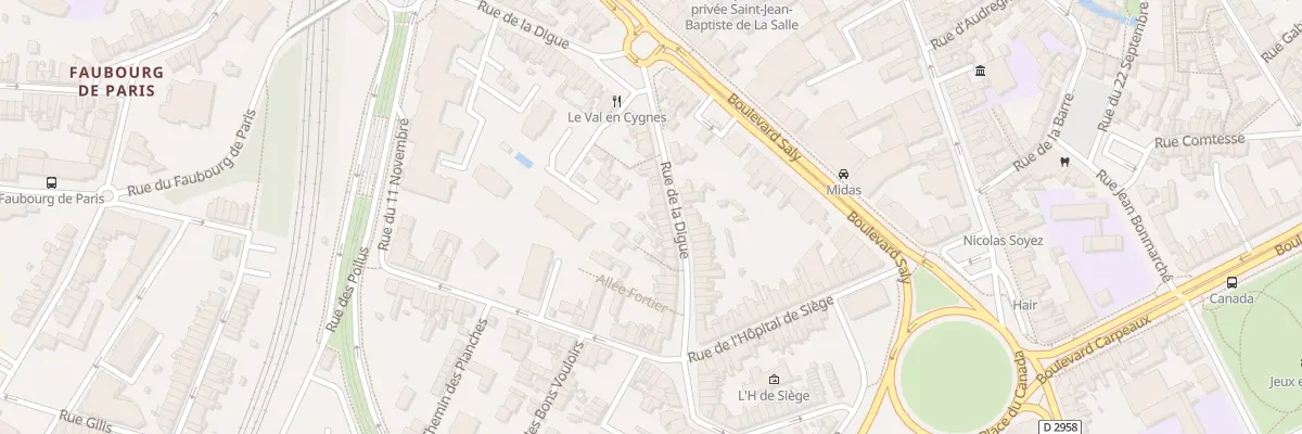 Plan du 25 Rue de la Digue à Valenciennes