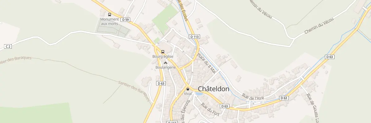 Plan du 1 Rue des Ecoles à Châteldon