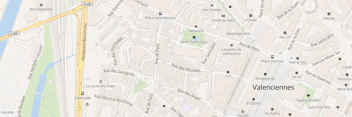 Plan du 1 Rue Georges Chastelain à Valenciennes