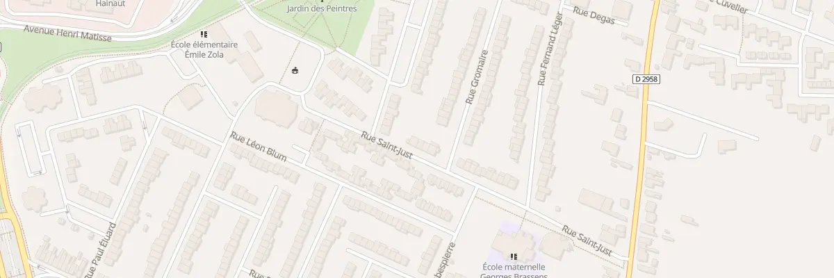 Plan du 28 Rue Saint-Just à Aulnoy-lez-Valenciennes