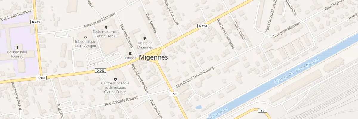 Plan du 2B Av Edouard Branly à Migennes