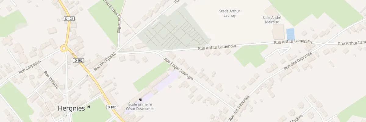 Plan du 3 Rue Roger Salengro à Hergnies
