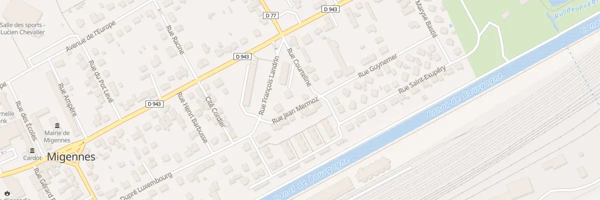 Plan du 2 Rue Courteline à Migennes