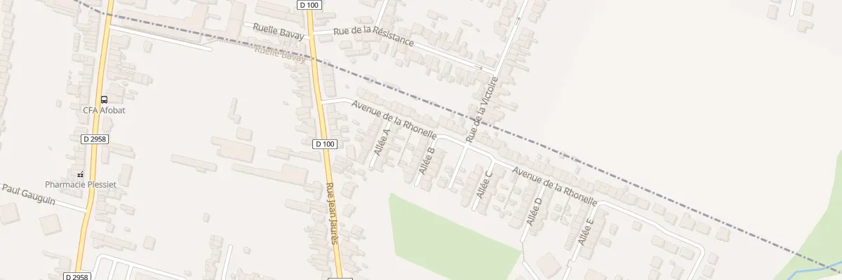 Plan du 2 Av de la Rhonelle Allee B à Aulnoy-lez-Valenciennes