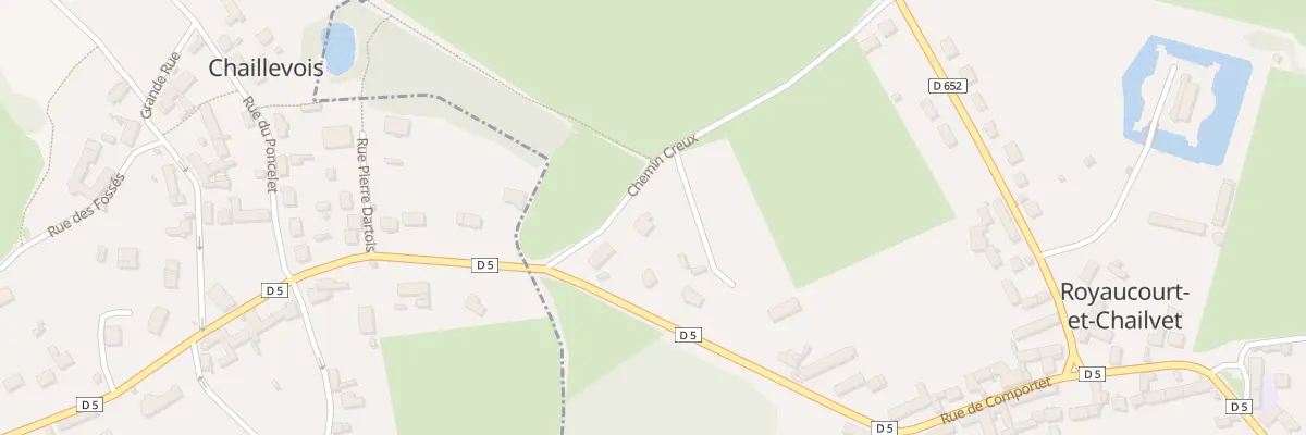 Plan du 2 Che Creux à Royaucourt-et-Chailvet