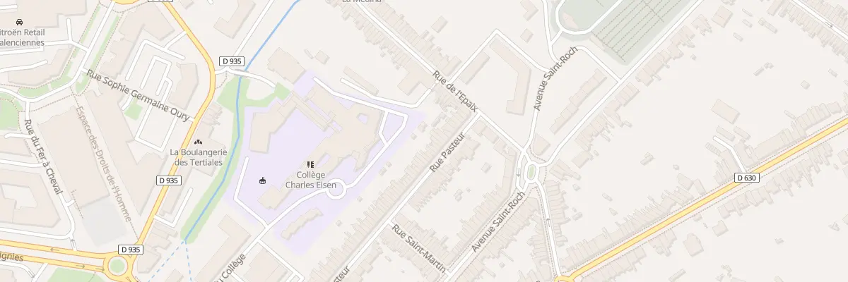 Plan du 93 Rue Pasteur à Valenciennes