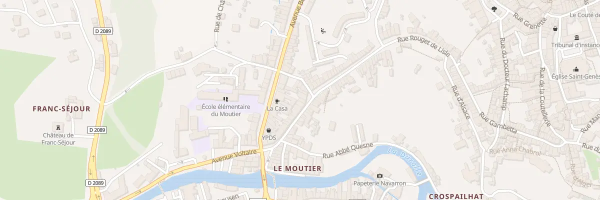 Plan du 93 Rue Rouget de l’Isle à Thiers