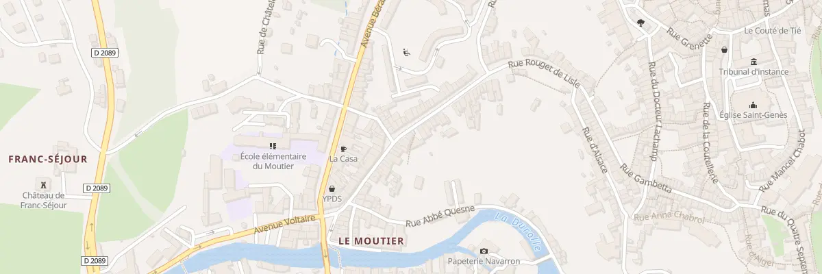 Plan du 64 Rue Rouget de l’Isle à Thiers