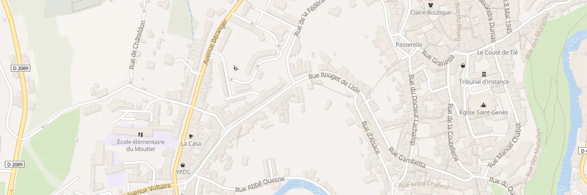 Plan du 26 Rue Rouget de l’Isle à Thiers
