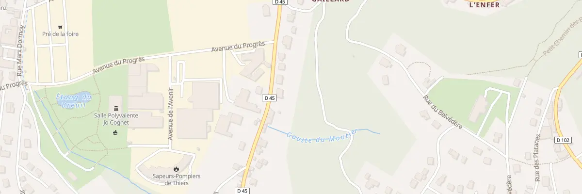 Plan du 20 Av de la Libération à Thiers