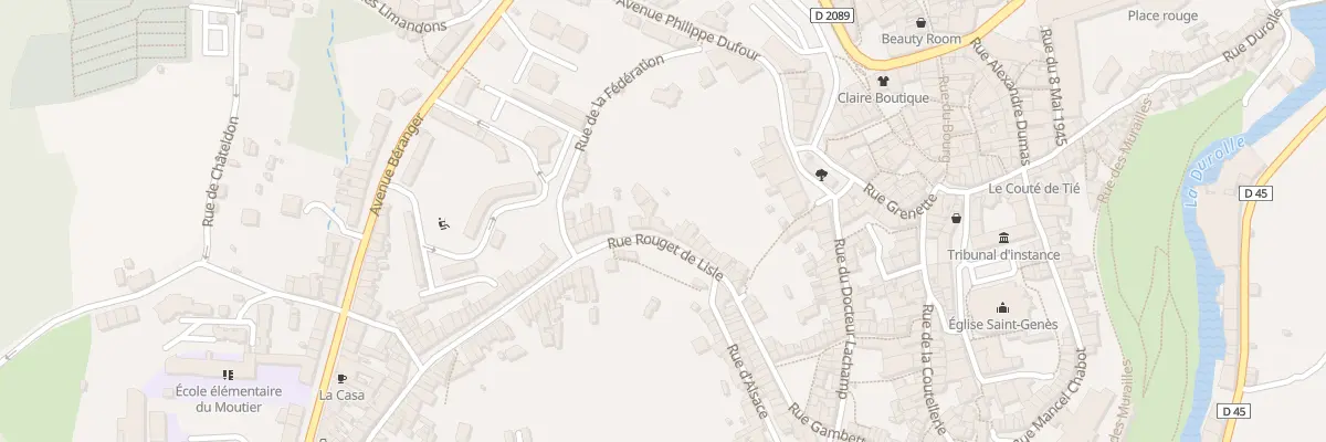 Plan du 25 Rue Rouget de l’Isle à Thiers
