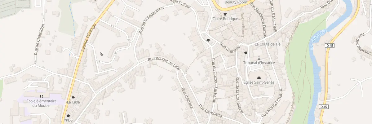 Plan du 3 Rue Rouget de l’Isle à Thiers