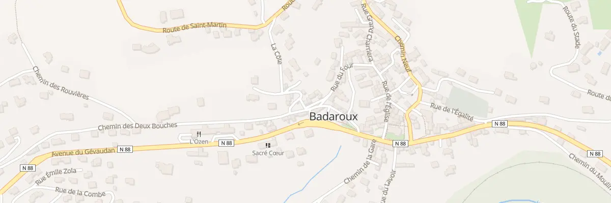 Plan du 6 Pas de la Côte à Badaroux