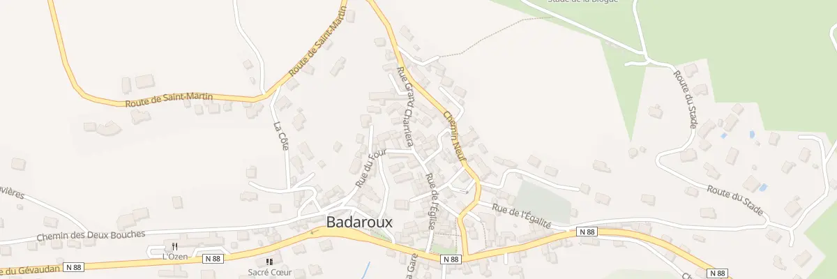 Plan du 2 Rue Grand Charriera à Badaroux