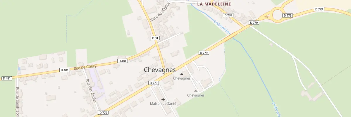 Plan du 8 N Route Nationale à Chevagnes