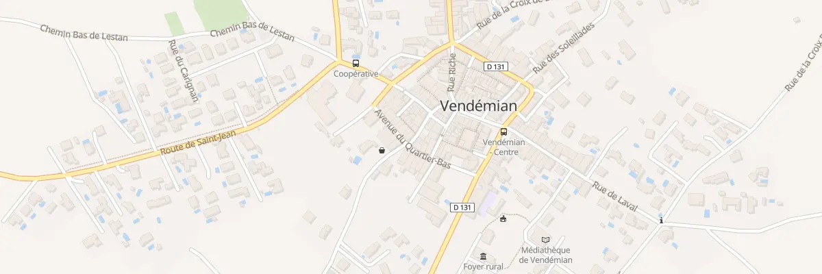 Plan du 14 Av du Quartier Bas à Vendémian