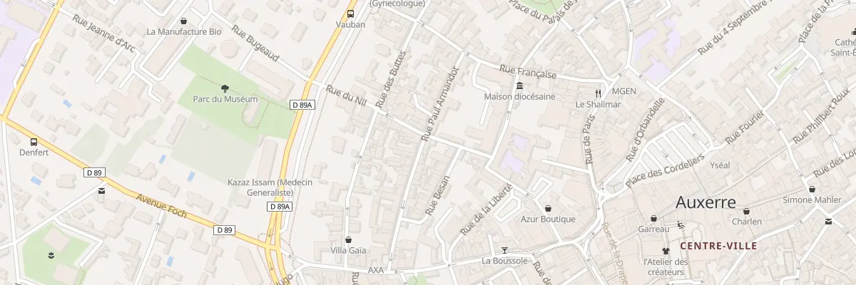 Plan du 20 Rue Paul Armandot à Auxerre