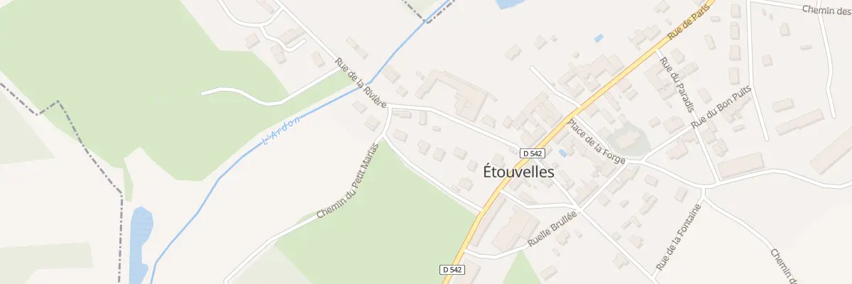 Plan du 9 Rue de la Rivière à Étouvelles