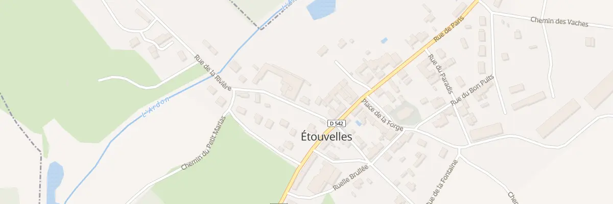 Plan du 2 Rue de la Rivière à Étouvelles
