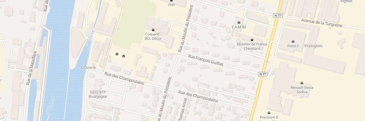 Plan du 23 Rue François Guilliet à Auxerre