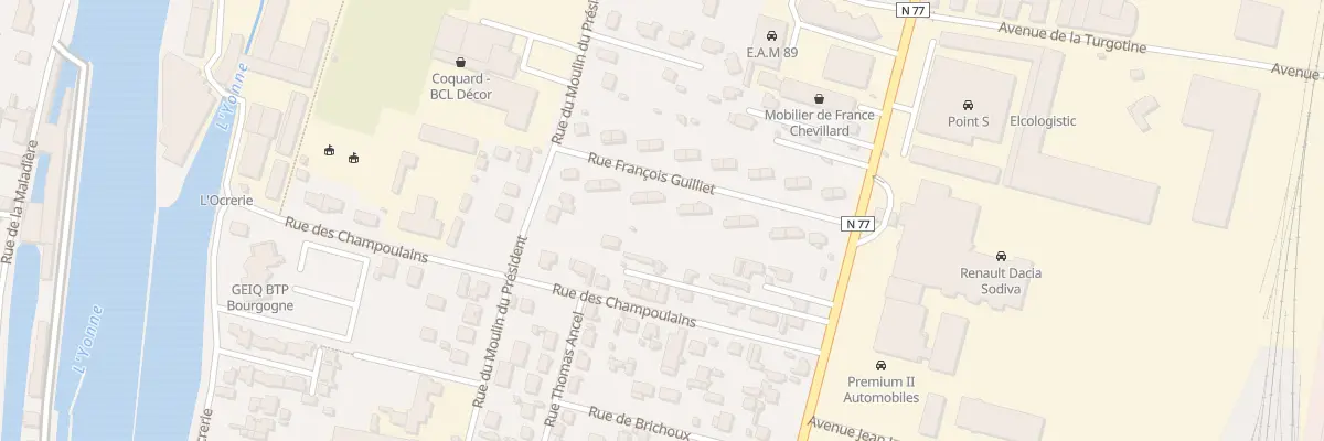 Plan du 15 Rue François Guilliet à Auxerre